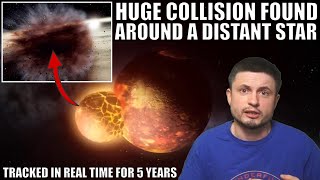 Something Collided Around a Distant Star Creating a Huge Dust Cloud