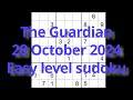 Sudoku solution – The Guardian 28 October 2024 Easy level