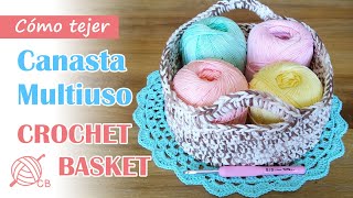 [ENG Sub] Canasta Multiuso Fácil y Económico - Easy Modern Cotton Crochet Basket.