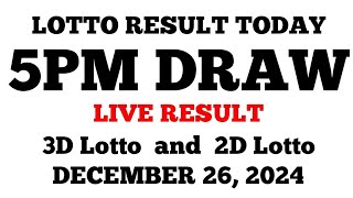 Lotto Result Today 5PM Draw December 26, 2024 PCSO LIVE Result