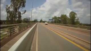 Thai-Lao Friendship Bridge. Border crossing on Bike.