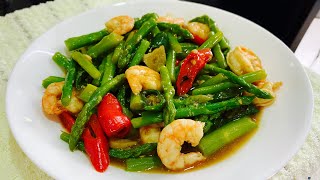 Asparagus dan Udang Sos Seafood