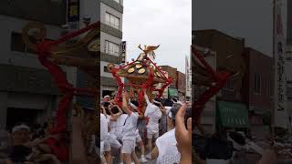 ㉀　８　#本社大神輿　#二天神輿振り（にてん みこしぶり）#宮入り道中　#天王祭　#素盞雄神社（すさのお じんじゃ）