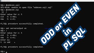 check odd or even in PL SQL Programming | pl sql basic program | pl/sql odd even program