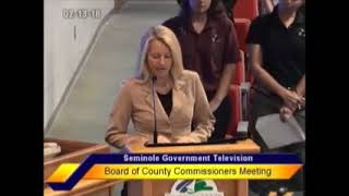 Seminole County Commission - Kathy Starke, 13 February 2018