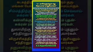 12- ராசிகளுக்கும் ராஜயோக கிரக நிலைகள். #9629865348 #guruchandrayogam #budhaadhithyayogam #ஜோதிடம்