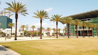 Downtown Orlando Walking Tour: Orange Avenue, Dr. Phillips Center · Florida USA 4K