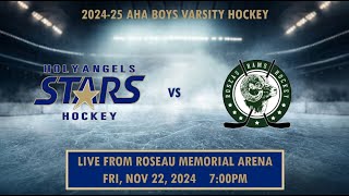 Academy of Holy Angels Stars vs Roseau Rams - MN Boys High School Varsity Hockey - 11/22/2024