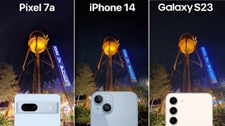 Google Pixel 7a VS iPhone 14 VS Galaxy S23 Camera Test