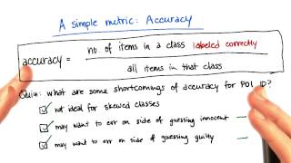 Shortcomings of Accuracy Solution - Intro to Machine Learning