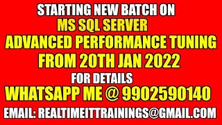 Starting New Batch on Sql Server Performance Tuning