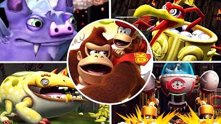 Donkey Kong Country Returns All Bosses Fight (No Damage)