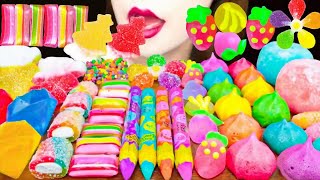 Korean Girl Eating Rainbow Candy,  Meringue, Chocolate ASMR #asmr #asmrfood #koreanfood