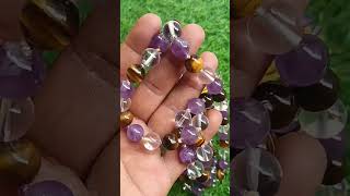 Natural multi stone 10mm mala Clear quartz Amethyst Tiger eye WhatsApp number is 7698680866