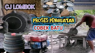 PROSES PEMBUATAN COBEK BATU ASLI MENGGUNAKAN MESIN BUBUT-JANAPRIA LOMBOK TENGAH NTB