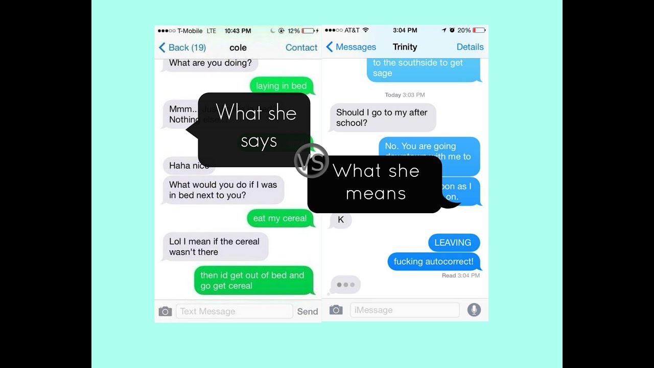 What She Says VS What She Means (Texting Edition) - YouTube