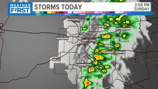 Live radar: Scattered storms across St. Louis area Sunday