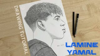 How To Draw Lamine Yamal Easy Pencil Sketch Spain Footballer Step By
