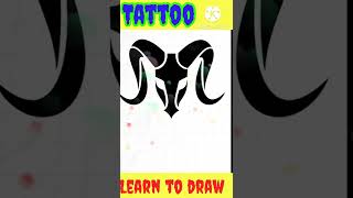 How to draw BULL Tribal tattoo#shorts part 4