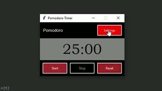 Pomodoro Desktop App using Tkinter Python