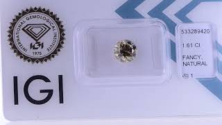 Round Diamond Natural Fancy Brown 1.61 Carat SI1