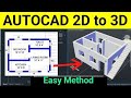 Autocad 2d to 3d | Autocad 3D house modeling | Autocad simple 2d floor plan to 3d house|Autocad 2022