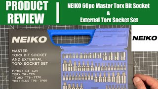 NEIKO - 10083A 60 Piece Master Torx Bit Socket and External Torx Socket Set.