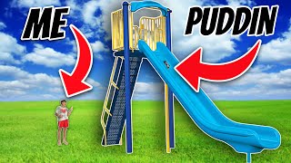 Puddin Vs Worlds Most Dangerous Park Slides!! *Insane Speed*