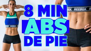 ABDOMINALES DE PIE para REDUCIR CINTURA y aplanar abdomen en 8 minutos