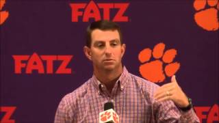 TigerNet.com - Dabo Swinney fired up for the CFP poll pizza party