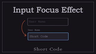 Focusing input fields with HTML, CSS Short Code 2023 #creative #codeninjas #codemasters #shortsviral