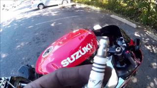 Replace spark Plugs & Air Filter on 02 GSX-R1000