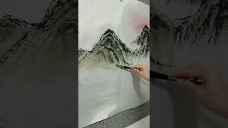 日出东方催人醒，不及晚霞懂我心。  #art #chineseart #paintingtutorial #tutorial