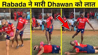 Rabada ने Dhawan को लात मार के गिराया और मारी लात😱😮| #shorts