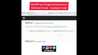 Uninstall Hook with Code Example - WordPress Plugin Development
