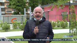 Isernia, al Parco stazione i vandali sfasciano la passerella dei giochi