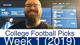 College Football Picks (Week 1) | 2019 NCAAF Sports Betting Quick Predictions & Gambling | NCAA CFB