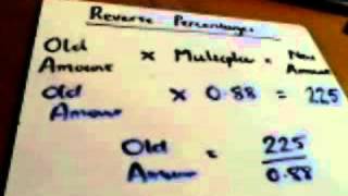 Number Percentages using multiplier method to work out old amount HH