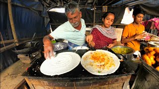 MUMBAI'S CHEAPEST DOSA 🍛IN DHARAVI || RS-10 || HARDWORKING ANNA AND AKKA SELLING DOSA IN MANY YEARS