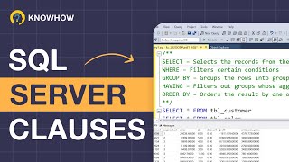 Understanding different Clauses in SQL Server
