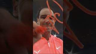 Día 6. Rafa Nadal firmando su victoria // MUTUA MADRID OPEN 2024