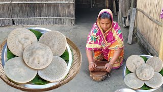 বেঁচে যাওয়া ভাত দিয়ে শীতের সকালে অসাধারণ স্বাদের পিঠা বানালাম | village style pitha recipe|