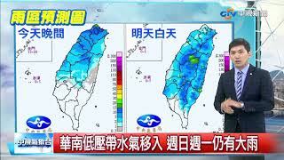 志耕氣象報報~颮線朝台灣移動 晚間各地雨勢轉大│中視晚間氣象 20190420