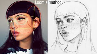 How to Draw a Portrait using Loomis Method Step by step|Rini8sh