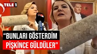 İzmit Belediye Başkanı Fatma Kaplan Hürriyet Meclis'e asbestli boru getirdi