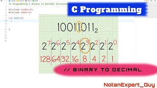 Convert a Binary Number to a Decimal number | C Programming | C Coding