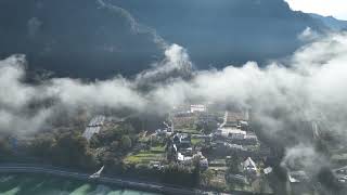 日岐と小舟上空からの風景