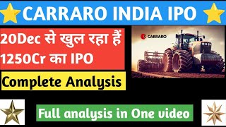 CARRARO INDIA IPO/1250Cr ka IPO/ Carraro India IPO review/Complete analysis/