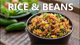 Mexican Inspired Rice and Beans Recipe 🪅 Healthy One Pot Black Bean Vegan Food (Super Easy)
