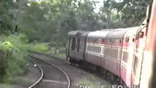 Descending the Barkhera-Budni Ghat section - Trivandrum Rajdhani (Aug. 1995)